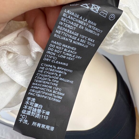 THE KOOPLES Feminine Embroidered Whiteโ Ruffled Crop Sheer Blouse Frilled Top S - Picture 13 of 14